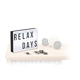 Platz für Ihre Message: Durchsichtige Karten mit schwarzen Zeichen auf 2 Reihen einschieben - Set mit Buchstaben, Zahlen und Sonderzeichen - Die Light Box ist für die Kartenhöhe von 6,5 cm ausgelegt