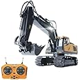 Ramokdu Remote Control Excavator Toy 11 Channel Rc Excavator Truck Toys 1/18 Scale 2.4Ghz Construction Vehicles with Metal Shovel 680° Rotation Lights & Sounds for Kids Boys Age 4-10 Years|Multicolor