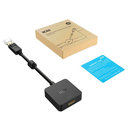 ICZI Aktiver DisplayPort auf HDMI 2.0 Adapter mit anti-interference magnetischer ring Konverter Male zu Female, Multi-Screen-Anwendungen können, vergoldet, 4k (HDMI 2.0, Schwarz) - 9
