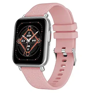 Crossbeats Ignite Pro Spo2 Smart Watch, 1.7? 3D Curved 500 Nits Peak Brightness Display with Metal Body, Body Temperature, Continues Heart Rate, Fitness & Sleep Monitor, Multiple Sports (Blush Pink)