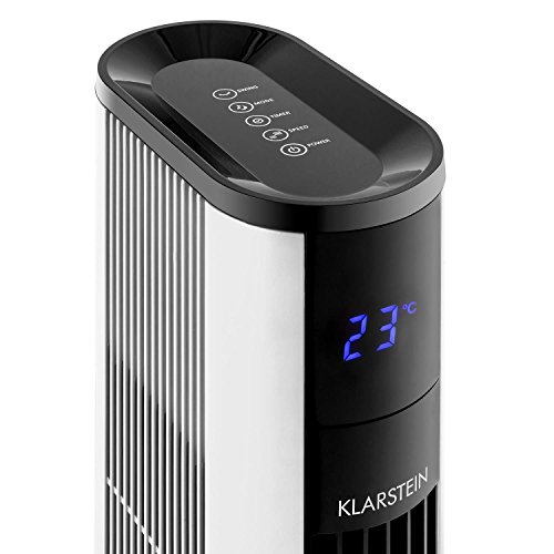 Klarstein • Skyscraper 3G • Standventilator • Turmventilator • Säulenventilator • mit Fernbedienung • leise • Abschalt-Timer • 3 Geschwindigkeiten • zuschaltbare Oszillation • Staubfilter • Touch-Bedienpanel • 50 Watt Leistung • Turmdesign • weiß - 6