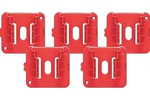 CONSTPROG UP10 x Supports de batterie rouges pour batterie d'outils Milwaukee M18 18 V (5 pièces)