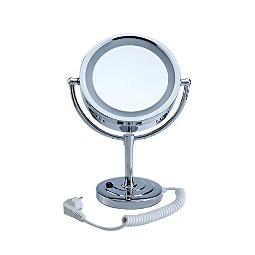 Pre&Mium Kosmetikspiegel mit LED Beleuchtung 7-fache Vergrößerung Chrom