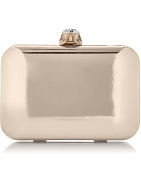 Swanky Swans Damen Ari Metallic Patent Box Clutch, 5x16x20.6 cm