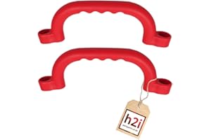 ‎H2I h2i Pack of 2 grab handles, play tower and climbing frame, children's plastic handle for stilt house and bunk bed, weatherproof playground handles, including mounting material, play tower accessories,