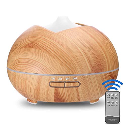 Preisvergleich Produktbild Fernbedienung Holzmaserung Aromatherapie Maschine Kreative Mode Bunte Nachtlicht Ultraschall Aroma Luftbefeuchter, Leichte Holzmaserung (Fernbedienung), australische