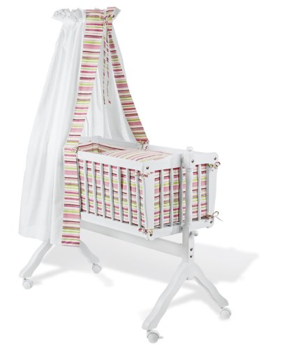 Pinolino 122403M Tina white Swinging Baby Crip incl.mattress & canopy pole