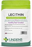 Lindens Lecithin 1200mg Capsules | 90 Pack | Rich Source of Choline contributes to Normal Liver Function