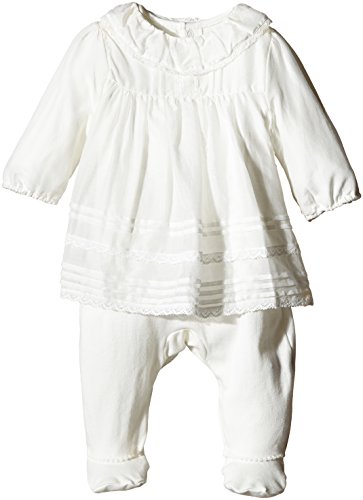 Mamas and Papas Baby-Girls Pintuck All-in-One Clothing Set, Off-White, 0-3 Months