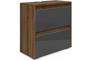 ‎VICCO Vicco Waschbeckenunterschrank Majest, Anthrazit Hochglanz/Nussbaum, 60 x 62 cm