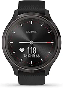 Garmin vvomove 3, Hybrid Smartwatch with Real Watch Hands and Hidden Touchscreen Display, Black (Vivomove)