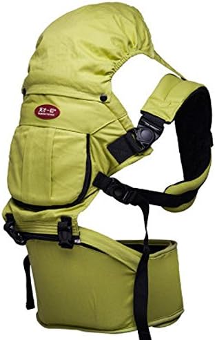 PRDX Baby Carrier Baby Waist Stool Baby Front Back Carrier Safety Infant Child Carrier Comfort Backpack for Newborn Infants Toddlers, Breathable Cotton Fabric , green