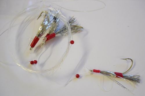 Highly Attraction 4 Hook Sea Rig. 4 Glitter Tailed 2/0 Hooks