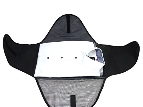 Preisvergleich Produktbild Premium Hemdentasche mit Faltanleitung / Kofferorganizer zum Transport von Hemden, Blusen, Hosen, Shirts / Minimiert Faltenbildung und schützt Kleidung vor Schmutz / Für Reise und Business / Schwarz
