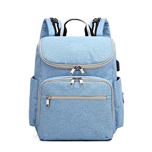 chenyu Nappy Backpack Multi-function Baby Diaper Waterproof Travel Nappy Backpack Mummy Daddy Large Capacity Backpack Tote Bags with Strong Straps (Blue)