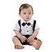 Cute Gentleman Baby Overall A Suit of Skirt And Overall White&Black 29*33cm