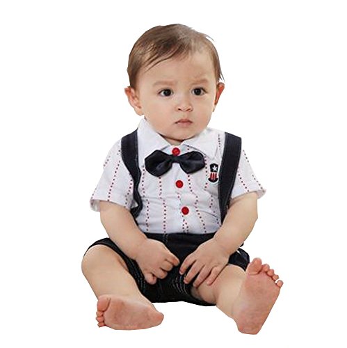 Cute Gentleman Baby Overall A Suit of Skirt And Overall White&Black 29*33cm