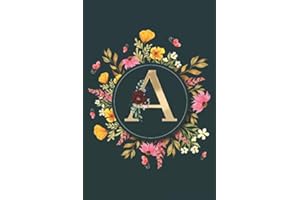 Letter A Notebook: Initial Monogram Letter A Journal - Pretty Personalized Lined Notebook For Kids, Girls, Women. ruled notebook Size 6 x 9 inches - 120 Pages