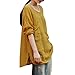 Price comparison product image FNKDOR Spring Fashion Cool Womens Girls Cotton Linen Thin Section Loose Long-Sleeved Blouse T-Shirt Pullover Sport(Yellow ,UK-18/CN-L)
