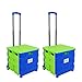 Produktbild WOLTU EW4806gn-2 2er Set Einkaufswagen Transportwagen Einkaufstrolly Shopping Trolley Korb klappbox mit Deckel bis 35kg Blau-Grün