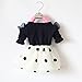 Zhuannian Baby Girls Long Sleeve Spot Bowknot Organza Dress (3-6 months, Navy Blue)