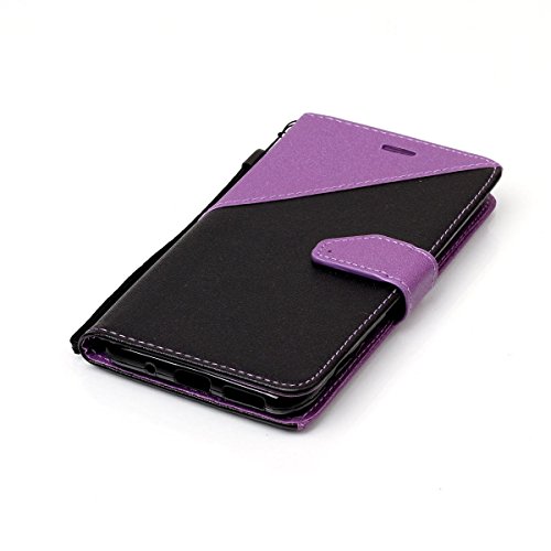 Erdong   funda Para Asus Zenfone 3 Max ZC553KL 5 5   Flip Book-style Superior Dual color PU de la carpeta de cuero de dise  o  P  rpura  Con la funci  n del soporte y ranuras titular de la tarjeta para Asus Zenfone 3 Max ZC553KL 5 5 
