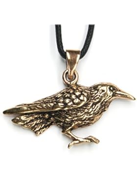 Rabe Schmuck Anhänger Bronze, Länge mit Öse: 2.8cm x 3,5cm, inkl. Band mystischer