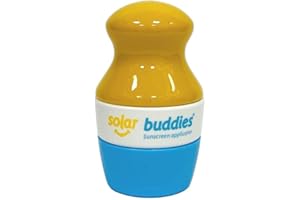 Single Blue Solar Buddies Refillable Roll On Sponge Applicator For Kids, Adults, Families, Travel Size Holds 100ml Travel Friendly for Sunscreen, Suncream and Lotions