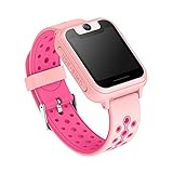 Wasserdichter GPS-Tracker Kids Child Watch, Anti-verlorener PAS-Anruf für Android/iOS Pink
