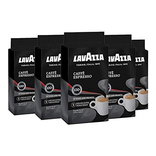 Lavazza Caffe Espresso 100% Arabica, 5er Pack (5 x 250 g Packung)