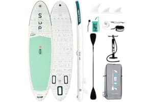 FunWater Stand Up Paddling Board Aufblasbar SUP Paddleboard für Erwachsene Stand up Paddel Zubehör mit Verstellbares Paddel, Pumpe, Rucksack, Leine