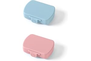 QCCIGE Portapillole, Mini Portapillole a 6 Scomparti, Portapillole In Plastica, Portapillole Portatile, Portapillole Portatile Da Viaggio Per Conservare Vitamine e Medicinali Ecc. - 2 Pezzi, Blu e Rosa