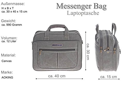 Schultertasche Aktentasche Flugbegleiter Laptop Umhängetasche Business Messenger Bag Notebook Tasche Black NEU … - 6