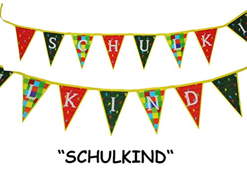 2 tlg. Set: Girlande “ Alles Gute zum Schulanfang “ + Girlande “ Schulkind “ für Kinder Party Schuleinführung Schule Fest Schulbeginn Deko - 3