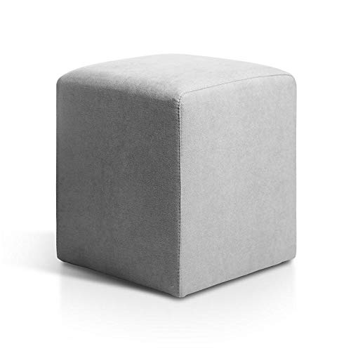SUENOSZZZ-ESPECIALISTAS DEL DESCANSO SueñosZzz | Puff Asiento Taburete tapizado Gris Otto | Mueble Puff reposa pies Caja Cubo puf reposapies | Ideal Salon Cocina Dormitorio o como Banco