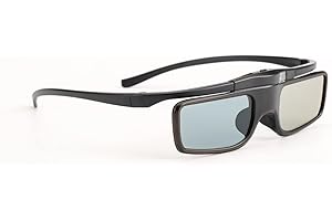 CUIFATI Okulary 3D DLP, ładowalne Okulary 3D z Aktywną Migawką 144 Hz do Większości Projektorów 3D DLP Link, 40 Godzin Ciągłej Pracy, Okulary 3D do XGIMI ZX4 H1 do JMGO G1 G3 X1 do BenQ Itp.(WX60)