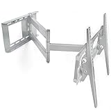  M&G Techno TV soporte de Pared orientable extensible +/- 15° adecuado para TV y monitores de hasta 160 cm Diagonal (63 pulgadas) con estándares VESA en cm: 10x10 20x10 20x20  30x30 30x40  40x30 40x40, Distancia de pared min 90 mm, max 670 mm juntas soldadas, color plata, universalmente adatto a tutti i monitor e marca TV, in Calidad del fabricante M&G Techno®, modelo 3093