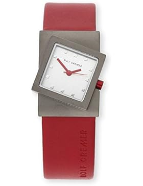 Uhr - Analog Quarz - Titan Leder - Turn - rot