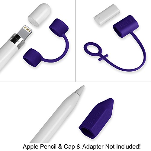 [3-Pack] Fintie Apple Pencil Stift Kappehalter/ Schreibfeder-Abdeckung/ Halterung für Lightning Kabel Adapter für den iPad Pro Pencil (Apple Pencil, Ladekabel und Adapter sind nicht im Lieferumfang enthalten), Marineblau - 6