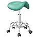 Price comparison product image Harima Lightweight Stainless Steel Saddle Stool | Chair with Rolling Caster Wheels & Adjustable Height | Hair Salons, Massage Spas, Cosmetic, Medical & Dental Clinics | 39.5 x 34.5 x 54-66.4cm