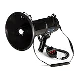 megafono con bateria recargable VERSATIL: El megáfono MEGA080 USB de auna tiene una autonomía de 500 a 700 m a 80 W y soporta coordinación efectiva de un gran número de personas, como en demostraciones o deportes.