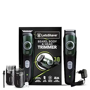 Letsshave Head, Body & Beard Trimmer For Men - Full Body Hair Trimmer For Men, 90 Mins Run Time | Lithium-ion Battery, Cordless, Stainless Steel Blade, 38 Length Settings, Fast Charging | Trimmer Men