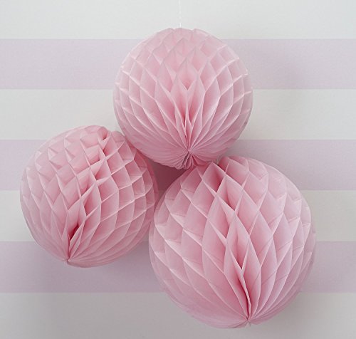 NectaRoy Wabenball Wabenbälle Honeycombs Pompoms Ball Hochzeit Partei Feier Dekoration für Hochzeit/Gebutztag/Baby Shower/Weihnachten (Rosa) - 7