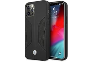 CG MOBILE BMW BMHCP12LRSCSK - Funda de Piel para iPhone 12 Pro MAX de 6,7", Color Negro