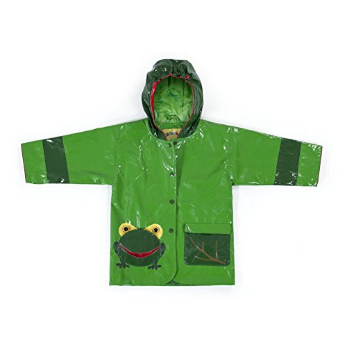 Kidorable Baby Boys Green Two Tone Frog Pocket Hooded Rain Coat 12-18M