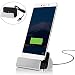 Produktbild MaxKu Typ-C Dockingstation Ladestation (inkl. 1m Kabel) Desktop Dock Halter Ladegerät Ständer mit USB-C Anschluss für HTC U11, Silber