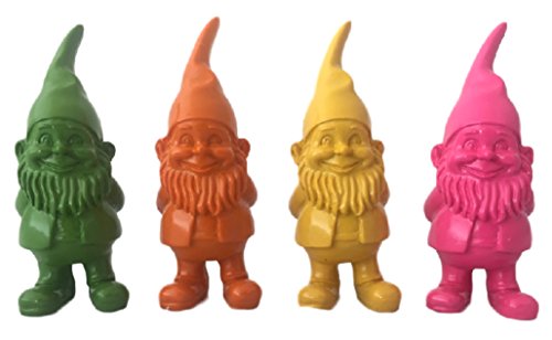 Gartenzwerg Troll Gnom in leuchtender Farbe • je 10 cm hoch • 4 Farbvarianten zur A u s w a h l • Gartenfigur Gartendekoration • Geschenkidee · Dekoration für Garten, Balkon,Terasse, Blumentopf (Auswahl Gartenzwerg Farbe ORANGE)