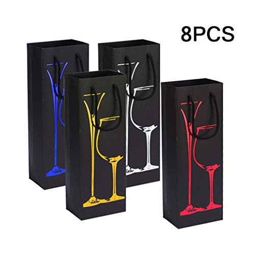 ZJW Premium Sacchetti Regalo Vino, Sacchetti di Bottiglie Sacchetti Regalo per Vino Borse portabottiglia (8pcs)