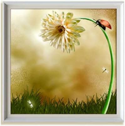 The daisy and insect 3D Stamped Cross Stitch Kit - 19.3inch By 19.3inch