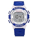 YEARNLY Kinderuhr Jungen Mädchen Analog Quartz Uhr mit Armbanduhr Kautschuk Wasserdicht Outdoor Sports Uhren